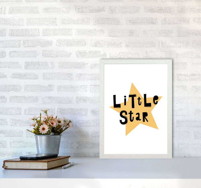 Little Star Scandi Framed Typography Wall Art Print A3 Oak Frame