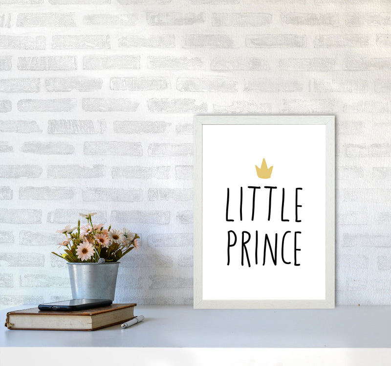 Little Prince Black And Gold Framed Nursey Wall Art Print A3 Oak Frame