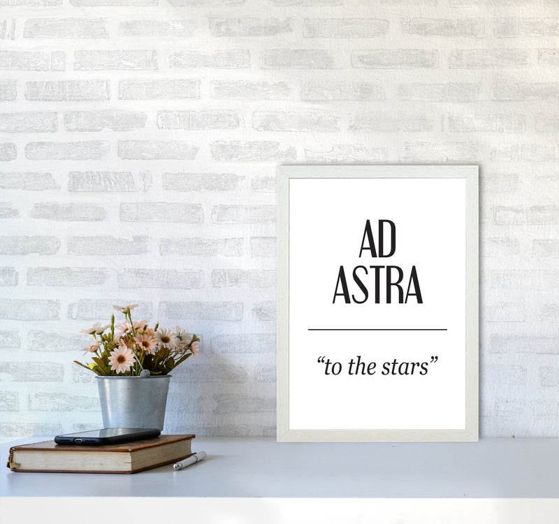 Ad Astra Framed Typography Wall Art Print A3 Oak Frame