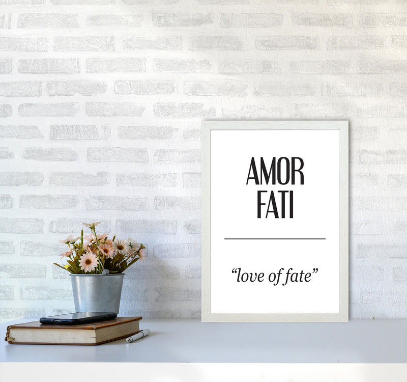 Amor Fati Framed Typography Wall Art Print A3 Oak Frame