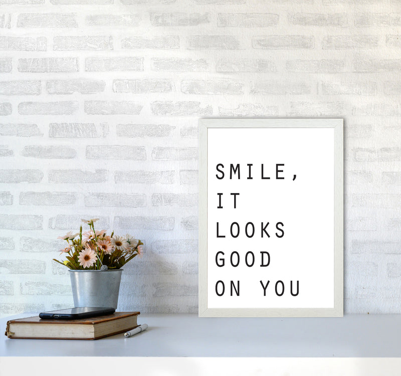 Smile, It Looks Good On You Modern Print A3 Oak Frame