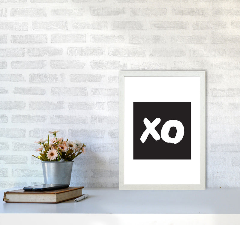 XO Black Square Modern Print A3 Oak Frame