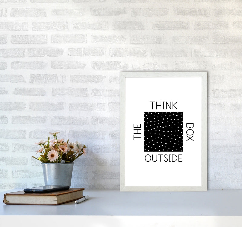 Think Outside The Box Modern Print A3 Oak Frame