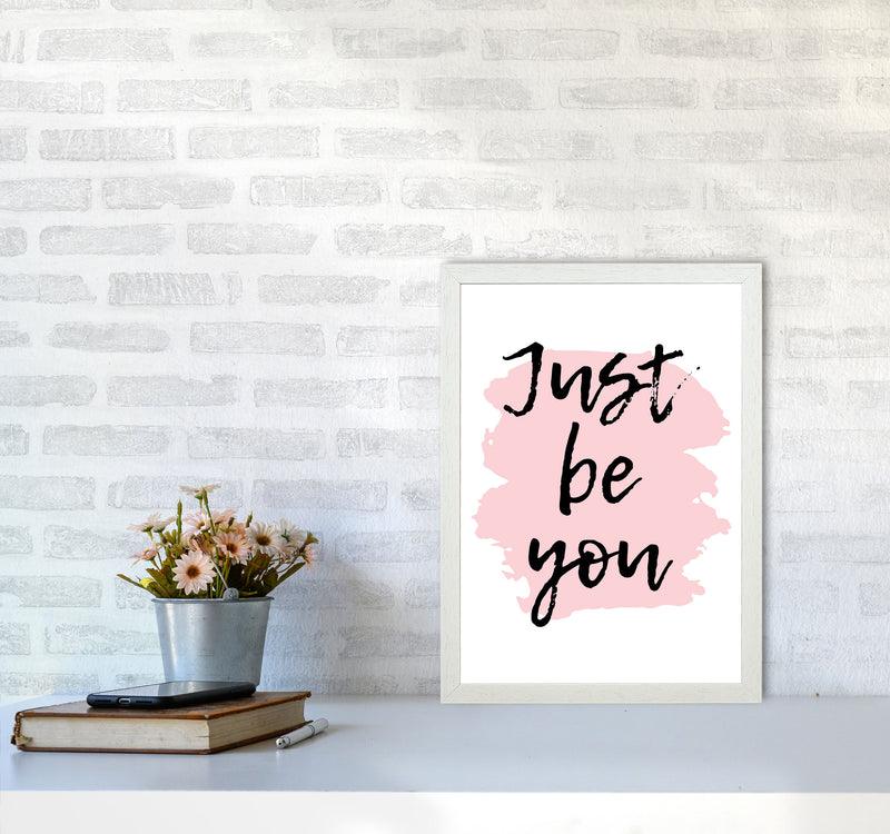 Just Be You Framed Typography Wall Art Print A3 Oak Frame