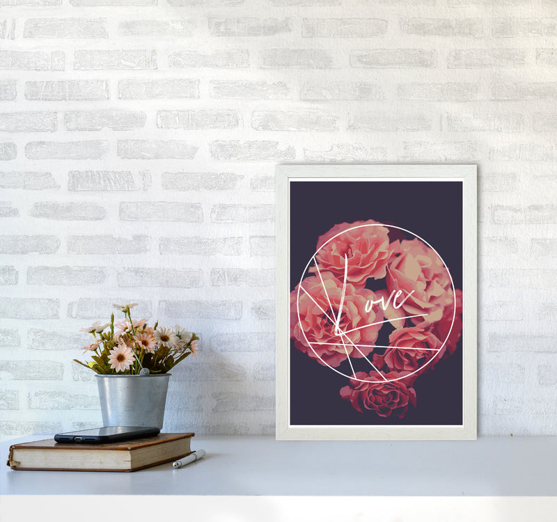 Floral Love Modern Print, Framed Botanical & Nature Art Print A3 Oak Frame