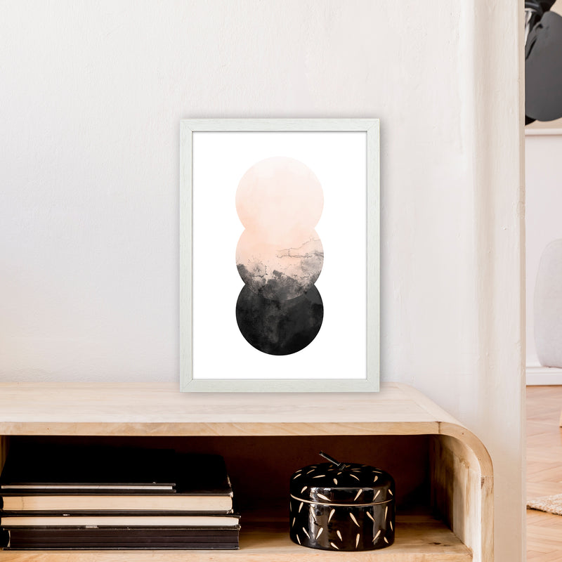 Nude And Black Watercolour 5 Art Print by Pixy Paper A3 Oak Frame
