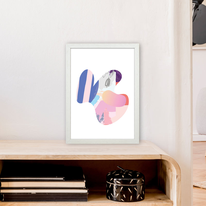 Pink Butterfly Abstract Shape  Art Print by Pixy Paper A3 Oak Frame