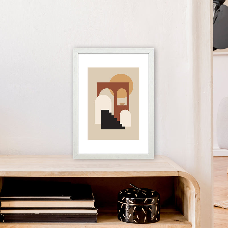 Mica Sand Stairs To Sun N16  Art Print by Pixy Paper A3 Oak Frame