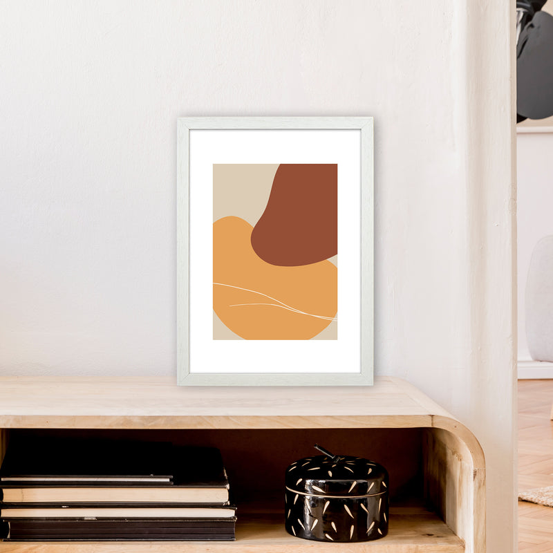 Mica Sand Abstract N28  Art Print by Pixy Paper A3 Oak Frame