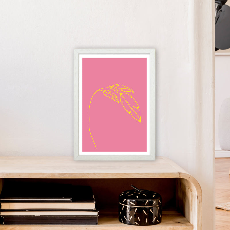 Plant Pink Neon Funk  Art Print by Pixy Paper A3 Oak Frame