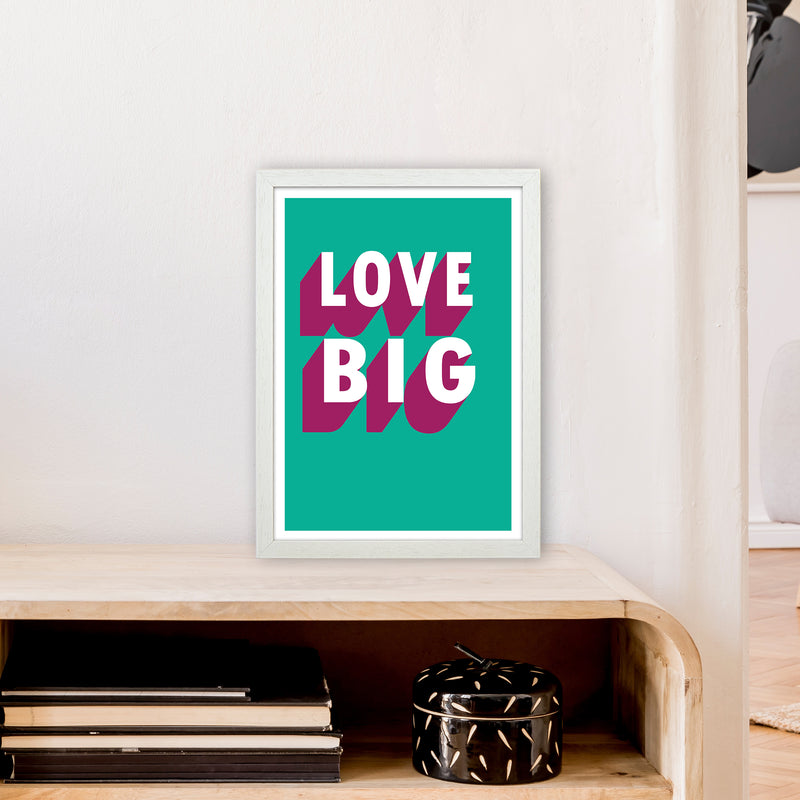 Love Big Shadow  Art Print by Pixy Paper A3 Oak Frame