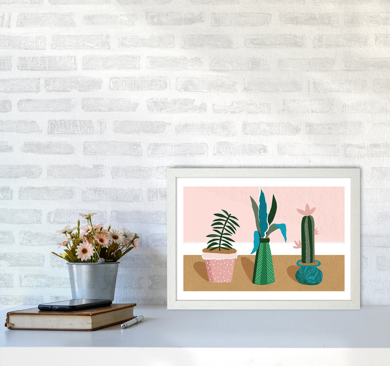 Plant Collection Jungle Abstract  Art Print by Pixy Paper A3 Oak Frame