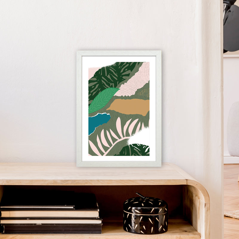 Mismatch Jungle Abstract  Art Print by Pixy Paper A3 Oak Frame