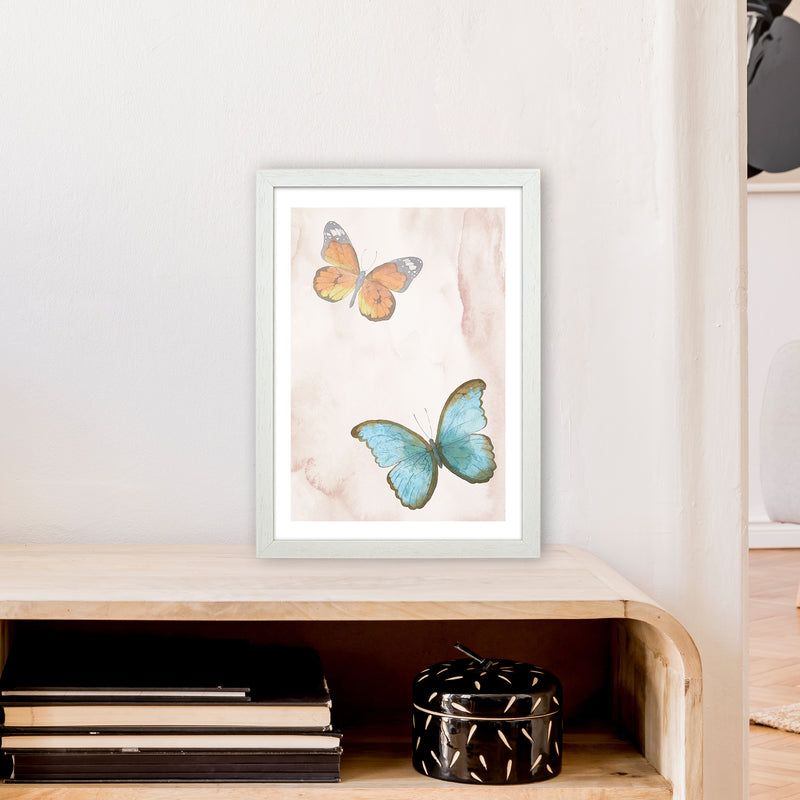 Butterflies Exotic  Art Print by Pixy Paper A3 Oak Frame