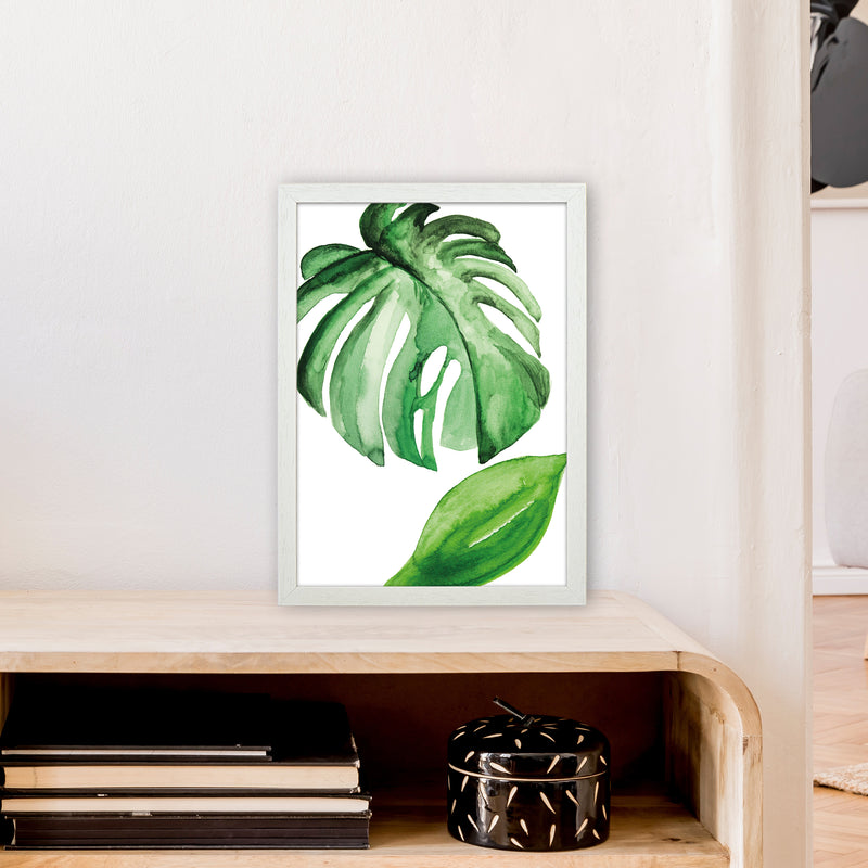 Large Leaf Exotic  Art Print by Pixy Paper A3 Oak Frame