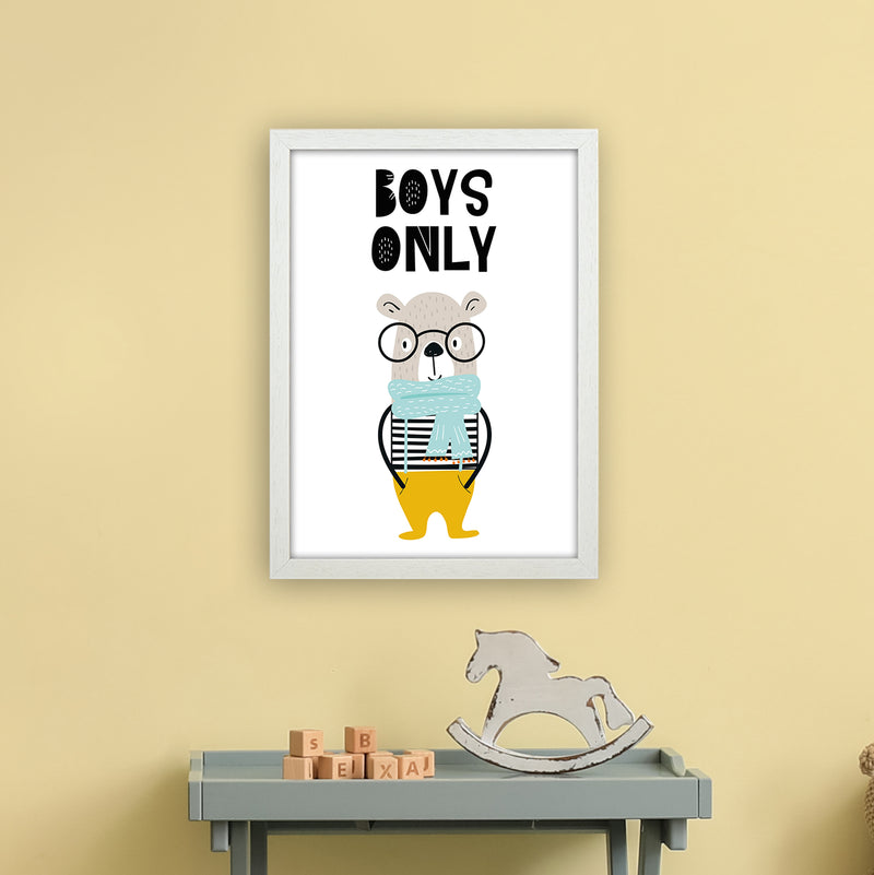 Boys Rule Pop  Art Print by Pixy Paper A3 Oak Frame