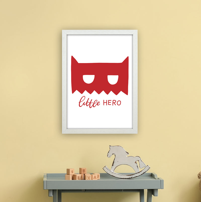 Little Hero Mask Red Super Scandi  Art Print by Pixy Paper A3 Oak Frame