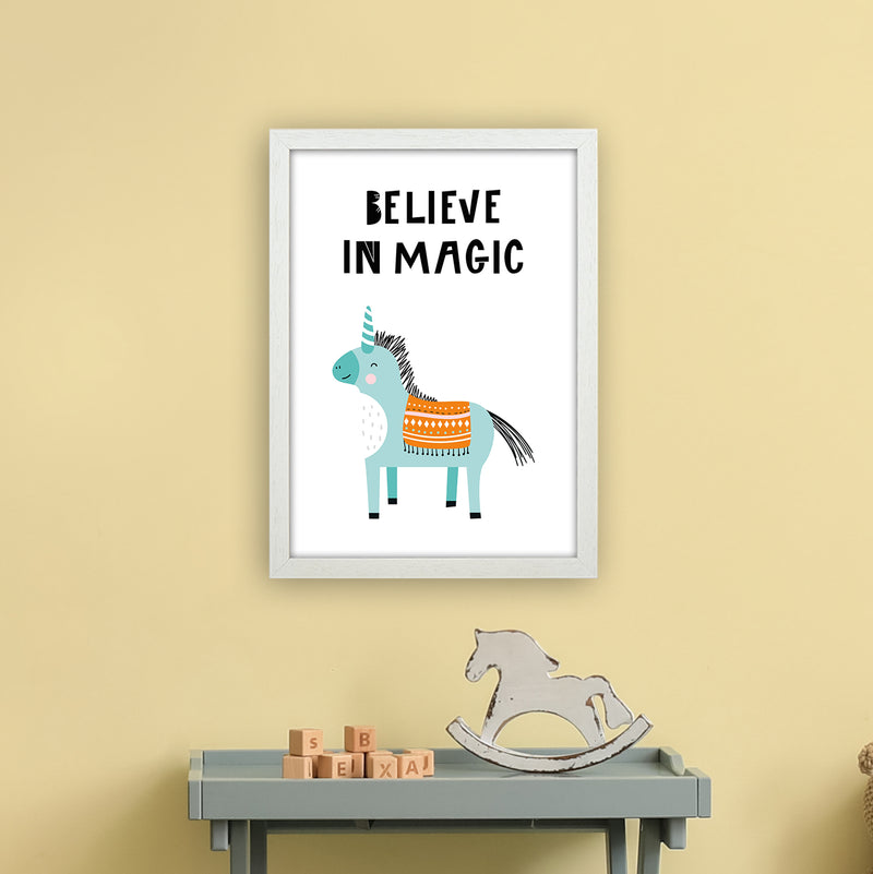 Believe In Magic Animal Pop  Art Print by Pixy Paper A3 Oak Frame