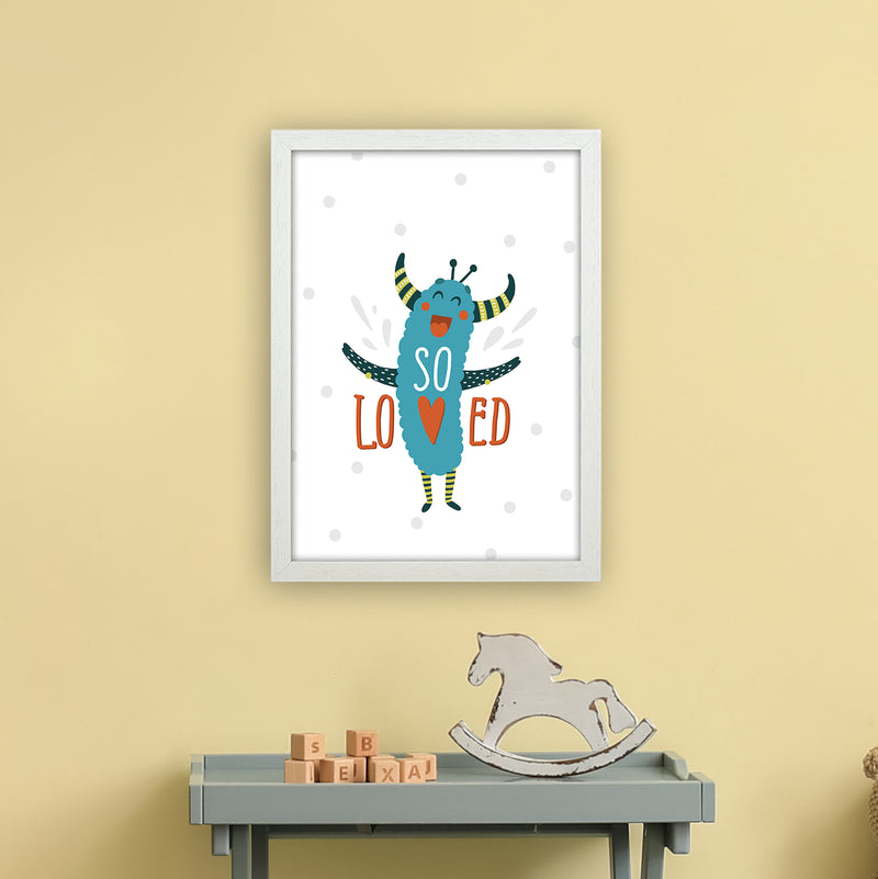 Little Monsters So Loved  Art Print by Pixy Paper A3 Oak Frame
