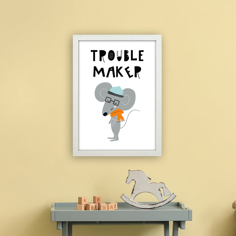 Trouble Maker Animal Pop  Art Print by Pixy Paper A3 Oak Frame
