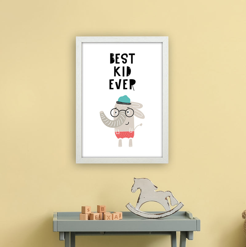 Best Kid Ever Animal Pop  Art Print by Pixy Paper A3 Oak Frame