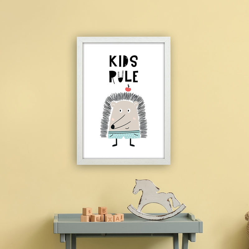 Kids Rule Animal Pop  Art Print by Pixy Paper A3 Oak Frame
