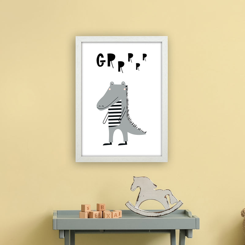 Grr Gator Animal Pop  Art Print by Pixy Paper A3 Oak Frame