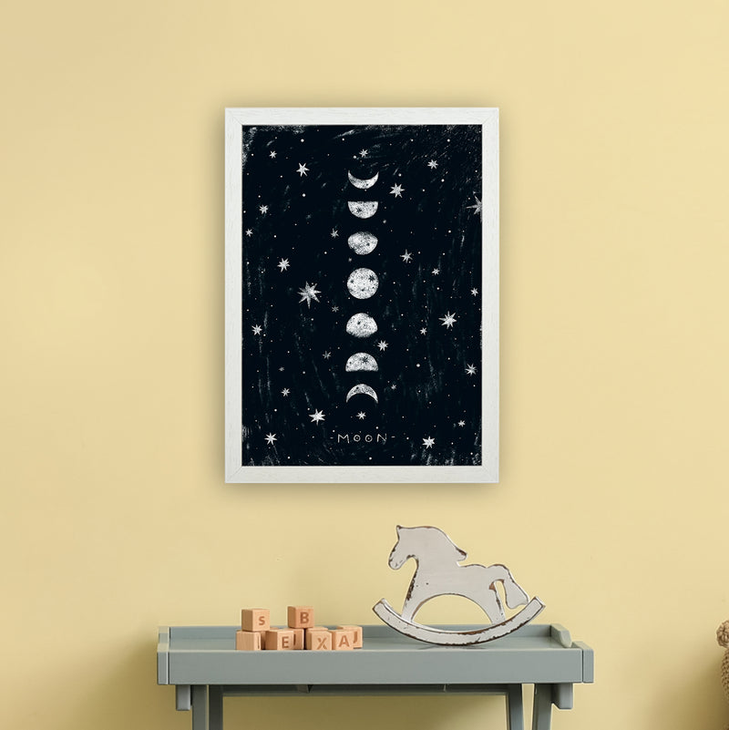 Phases Of The Moon  Art Print by Pixy Paper A3 Oak Frame