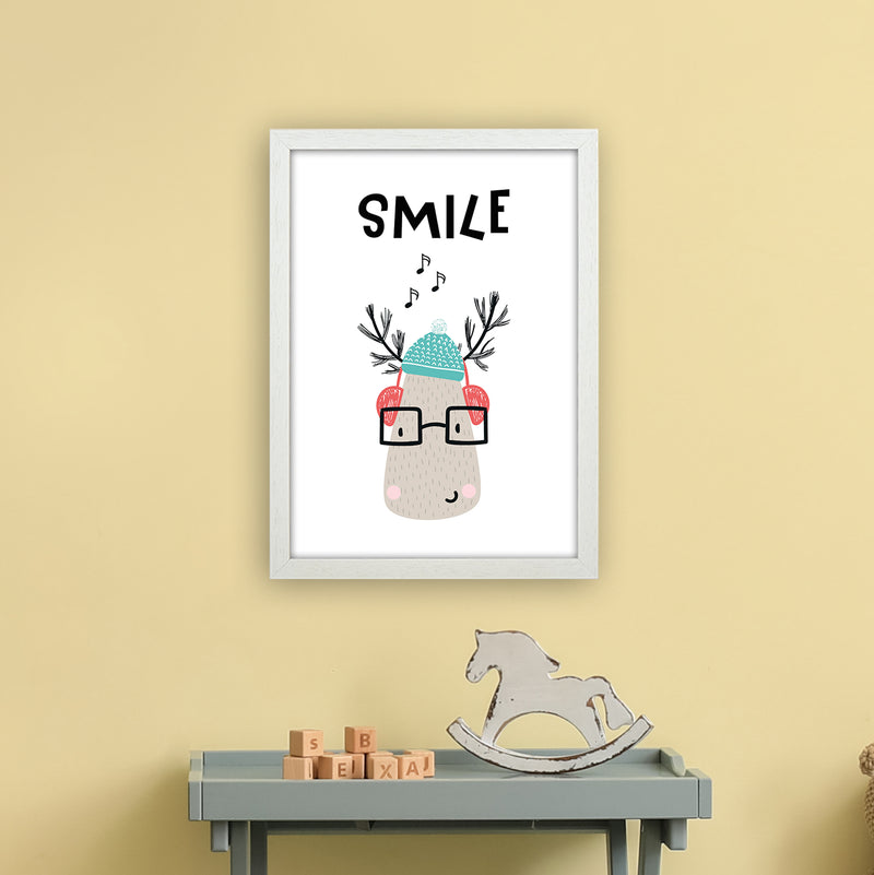 Smile Animal Pop  Art Print by Pixy Paper A3 Oak Frame