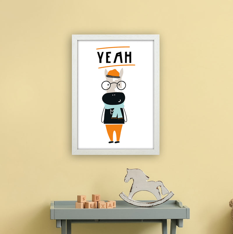 Yeah Animal Pop  Art Print by Pixy Paper A3 Oak Frame