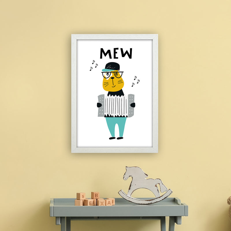 Mew Animal Pop  Art Print by Pixy Paper A3 Oak Frame
