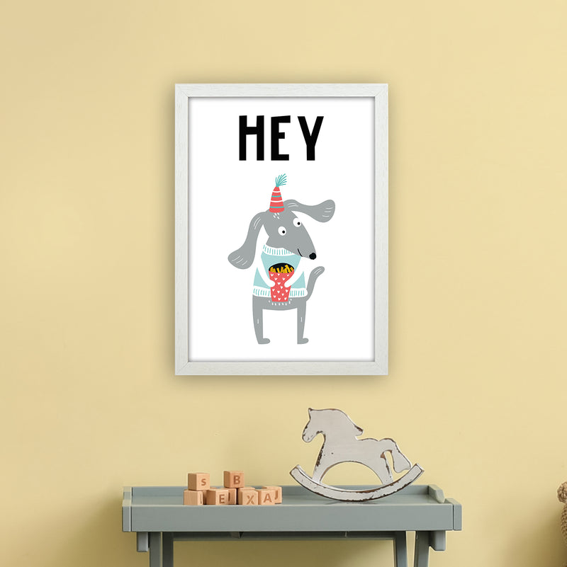 Hey Animal Pop  Art Print by Pixy Paper A3 Oak Frame