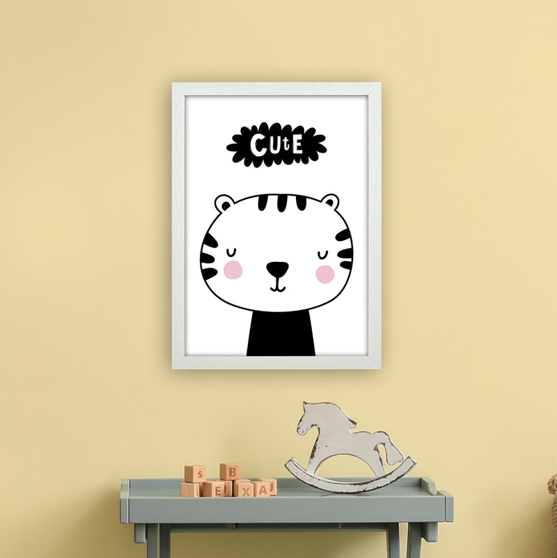 Cute Tiger  Art Print by Pixy Paper A3 Oak Frame