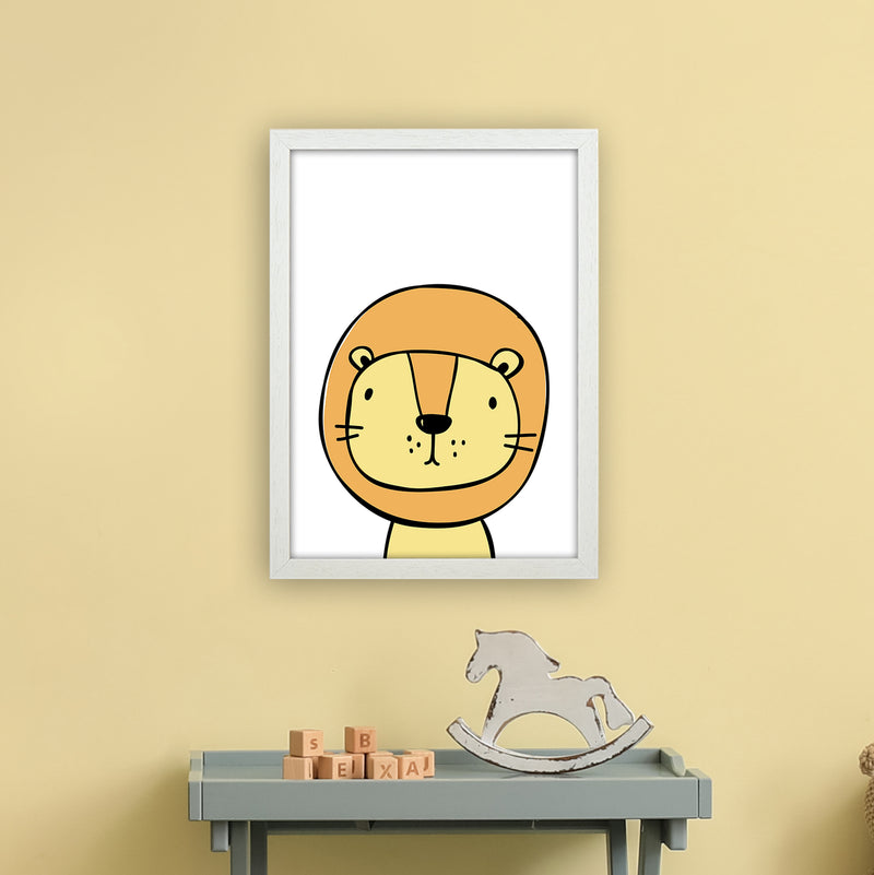 Lion  Art Print by Pixy Paper A3 Oak Frame