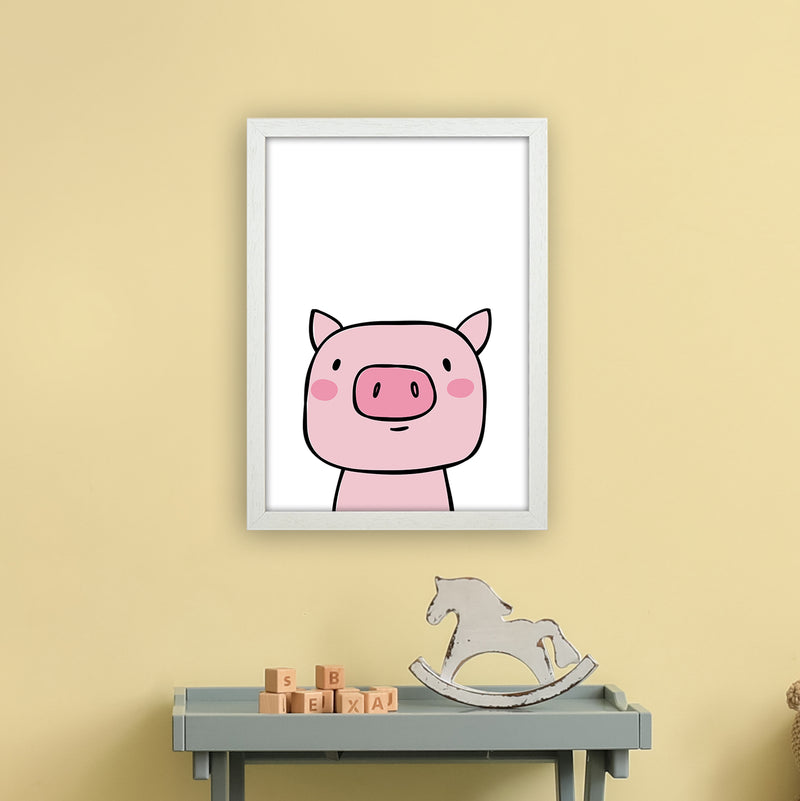 Pig  Art Print by Pixy Paper A3 Oak Frame