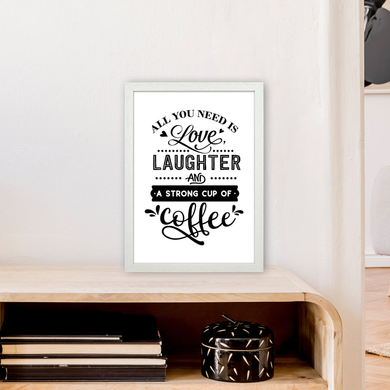 All You Need Is Love And Coffee  Art Print by Pixy Paper A3 Oak Frame