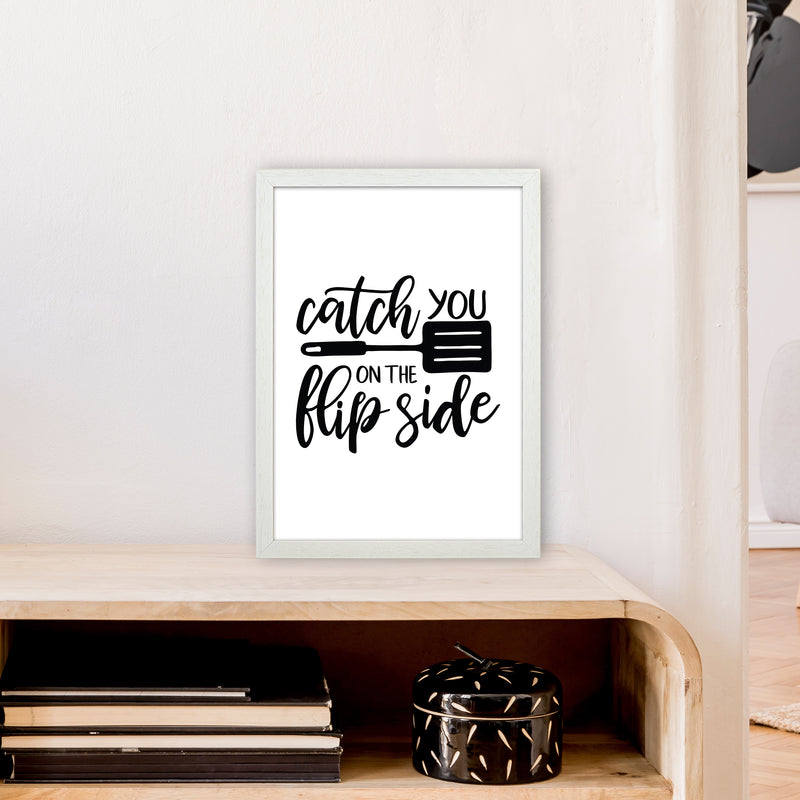 Catch You On The Flip Side  Art Print by Pixy Paper A3 Oak Frame