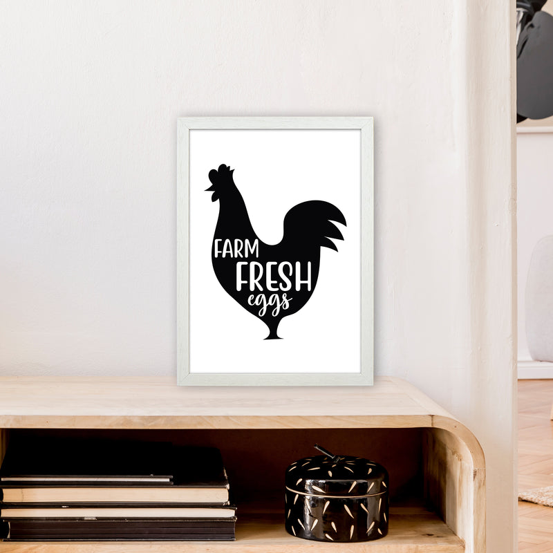 Farm Fresh Eggs  Art Print by Pixy Paper A3 Oak Frame