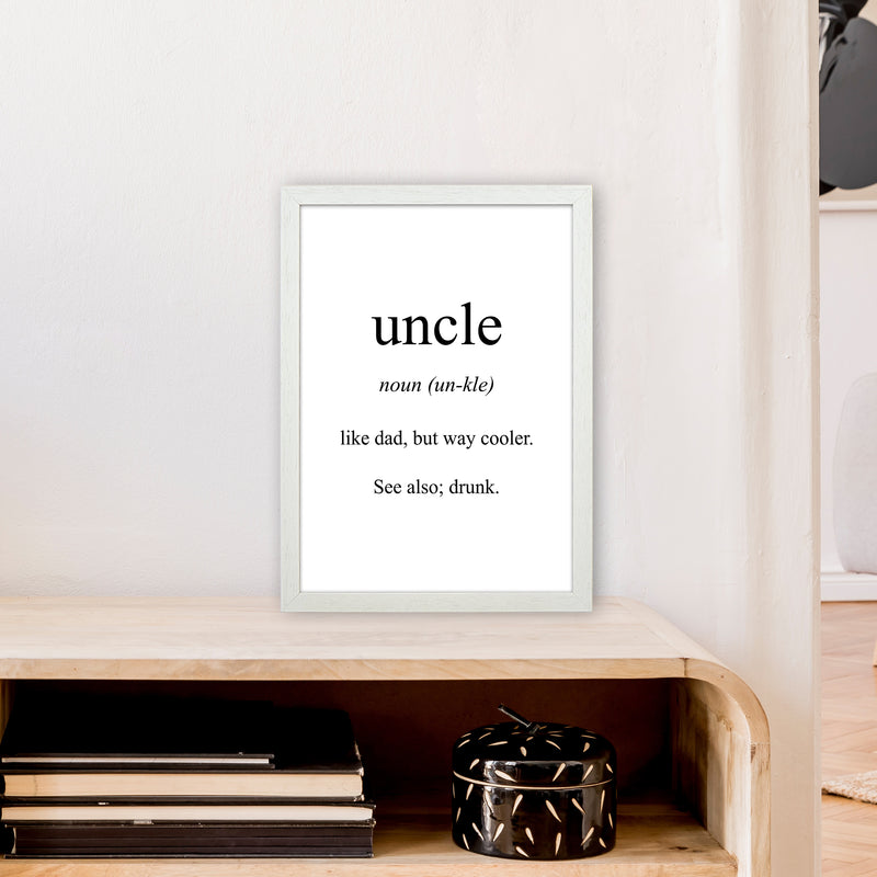 Uncle Meaning  Art Print by Pixy Paper A3 Oak Frame