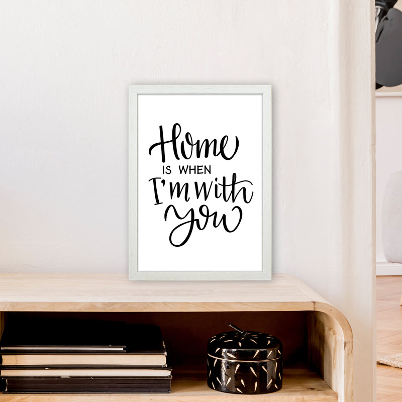 Home Is When I'M With You  Art Print by Pixy Paper A3 Oak Frame