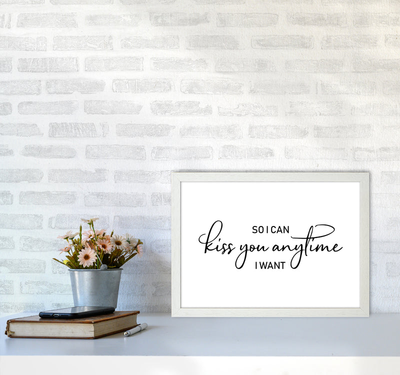 So I Can Kiss You Anytime  Art Print by Pixy Paper A3 Oak Frame