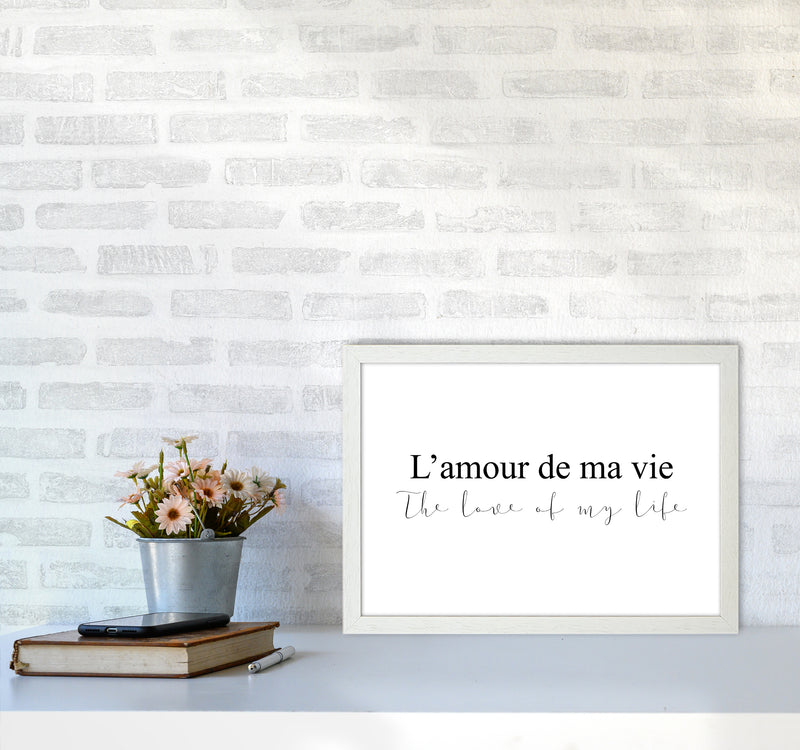 L'Amour De Ma Vie  Art Print by Pixy Paper A3 Oak Frame