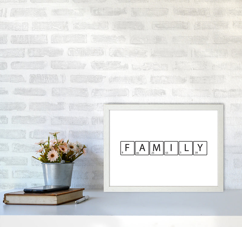 Family Letters  Art Print by Pixy Paper A3 Oak Frame