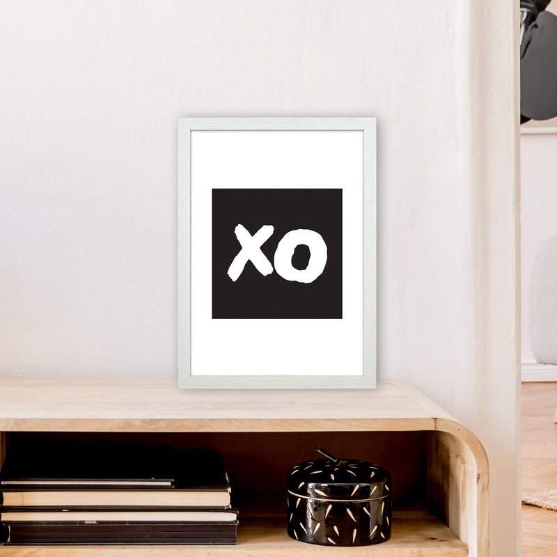 Xo Black Box  Art Print by Pixy Paper A3 Oak Frame