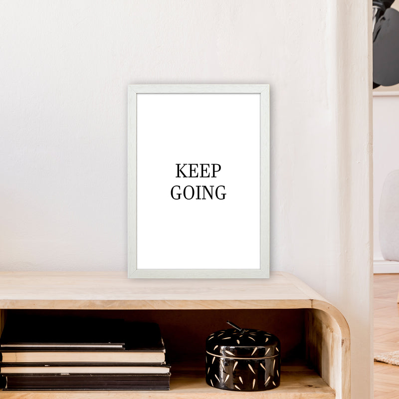 Keep Going  Art Print by Pixy Paper A3 Oak Frame