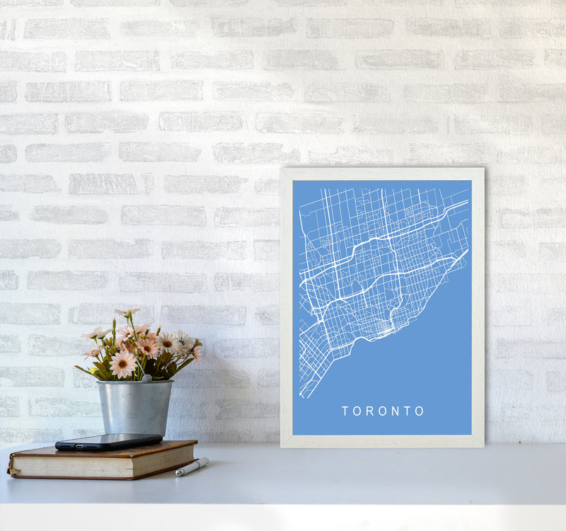 Toronto Map Blueprint Art Print by Pixy Paper A3 Oak Frame