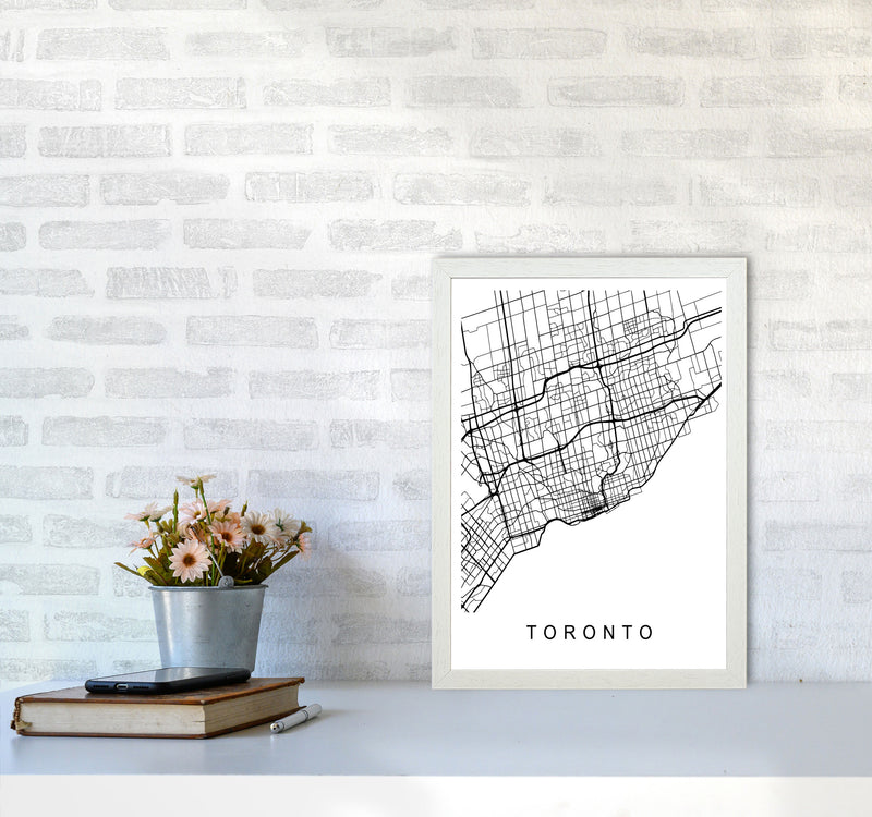 Toronto Map Art Print by Pixy Paper A3 Oak Frame