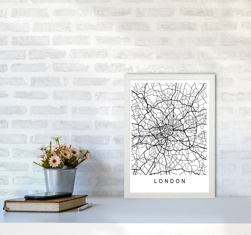 London Map Art Print by Pixy Paper A3 Oak Frame