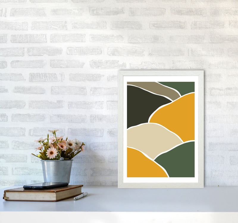 Wild Collection Hills Abstract Art Print by Pixy Paper A3 Oak Frame