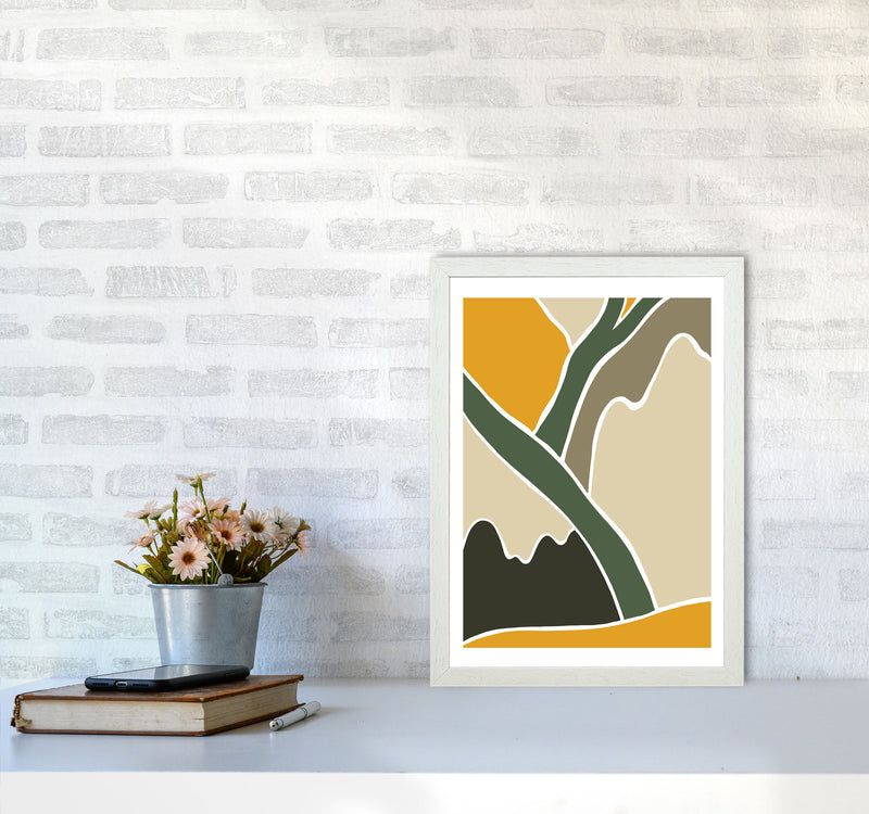 Wild Collection Mountains Abstract Art Print by Pixy Paper A3 Oak Frame
